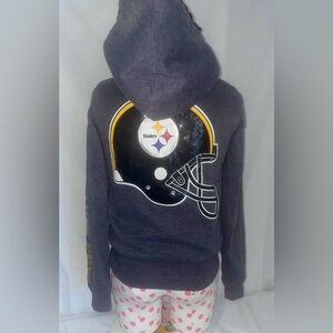 Victoria Secret PINK PITTSBURGH STEELERS NFL FUR JACKET SMALL